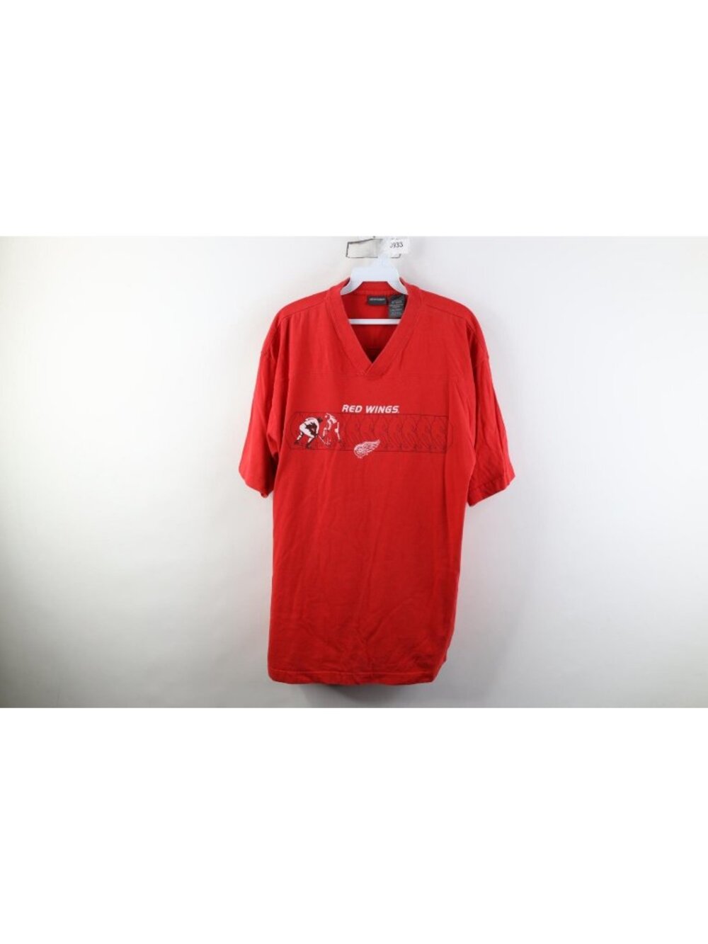 Vintage 90s Mens Large Faded Detroit Red Wings Hockey Jersey T-Shirt Red Cotton